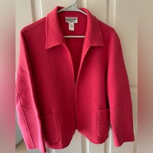 Pendleton Women's Pink Merino Wool Long Sleeve Sweater/Jacket Size 1X